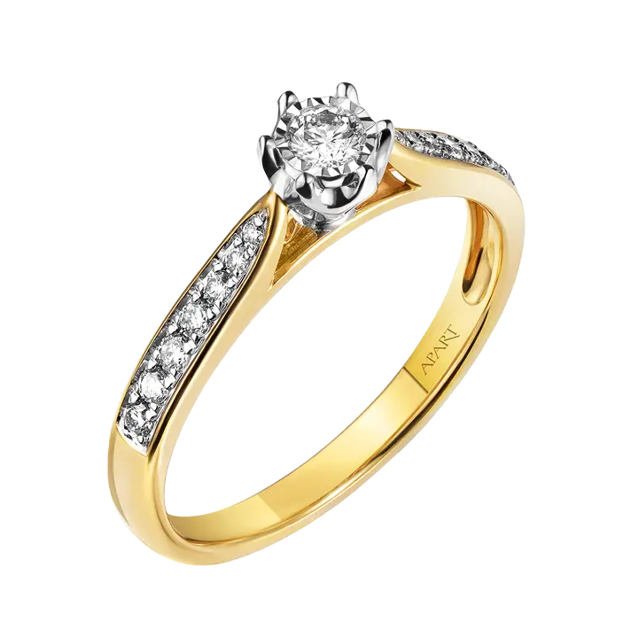 Packshot – złoty pierścionek Apart z diamentem, zdjęcie produktowe biżuterii | Packshot Warszawa